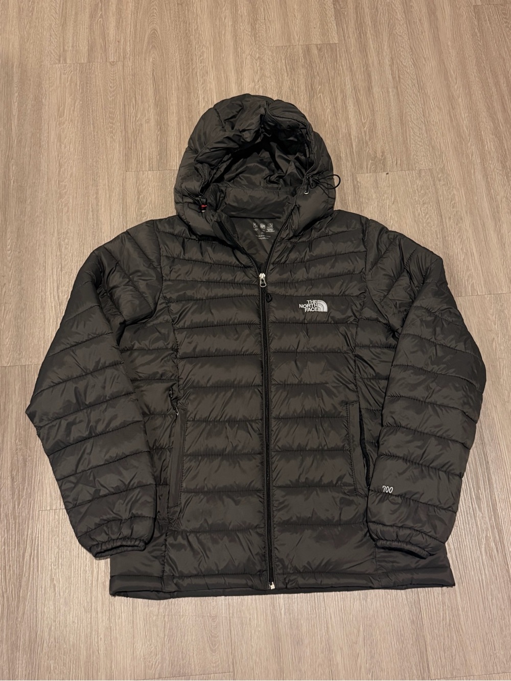 The North Face 700 Down Puffer Jacket Gray Black Mens Size M